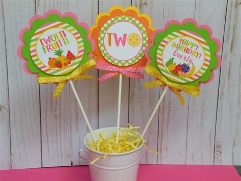 Two Tti Fruity Centerpiece Sticks Fruit Party Decorations Two Ti