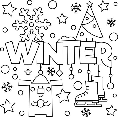 Welcome Winter Colouring Page - Thrifty Mommas Tips