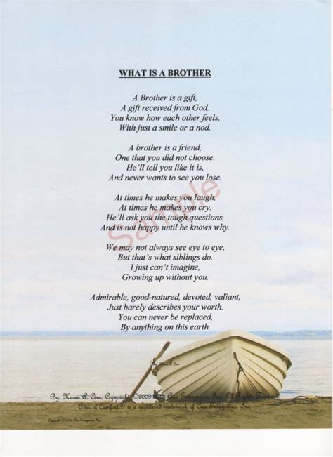 Maybe you would like to learn more about one of these? Five Stanza What Is A Brother Poem shown on