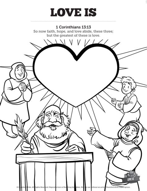 1 Corinthians 13 Love Is Sunday School Coloring Pages Sharefaith Kids