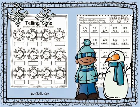 Smiling And Shining In Second Grade Winter Math Printables Winter