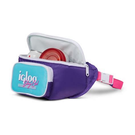 Igloo 90s Retro Collection Fanny Pack Portable Cooler Purple And Teal