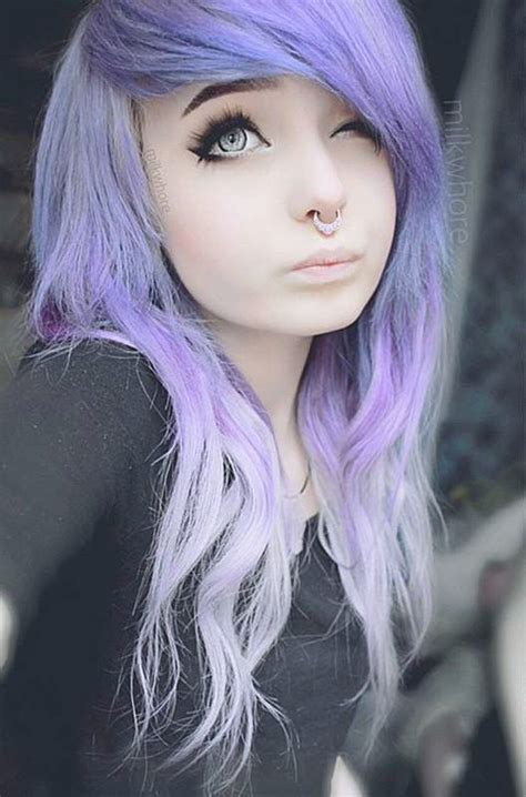 Purple And White Scene Hair