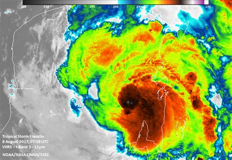 Suomi Npp Satellite Takes A Double Look At Tropical Storm Franklin