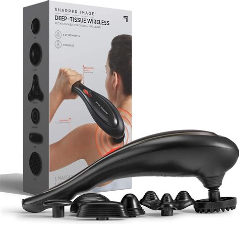 Sharper Image Cordless Deep Tissue Massager With Swappable Heads Personal Massage
