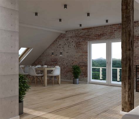 Attic Arrangement In The Loft Style Interior Designio
