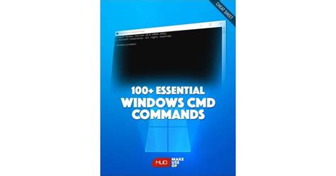 The Book Cover For Windows Cmd Commands Is Blue And Has White Letters On It