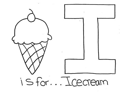 Print and color unicorns pdf coloring books from primarygames. Letter I Is For Ice Cream Coloring Page : Coloring Sky