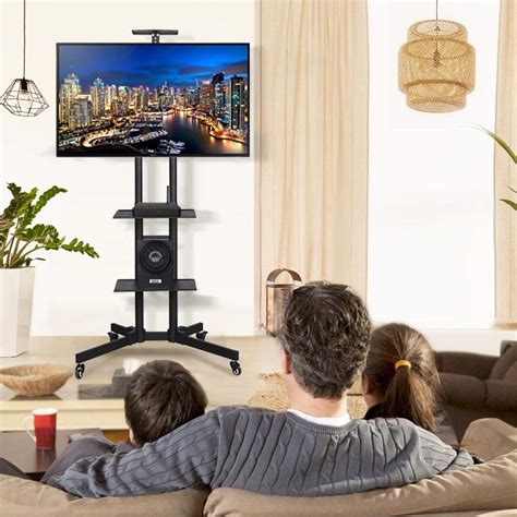 Buy Yaheetech Mobile Tv Stands With Wheels For 32 75 Inch Plasmalcd