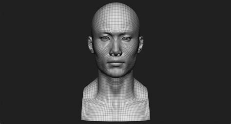 Asian Male Head For Production Low Poly 3d Model Obj 1 Character