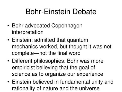 Ppt Quantum Mechanics And The Bohr Einstein Debate Powerpoint