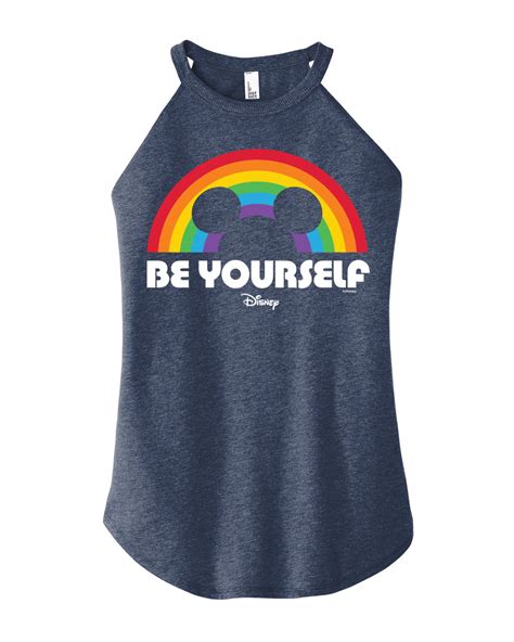 Disney Pride Be Yourself Mickey Outlined In Rainbow Juniors High