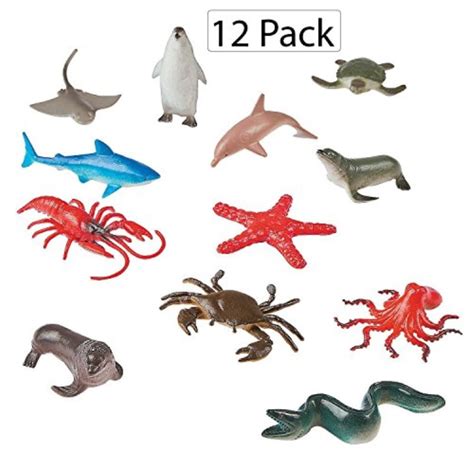 Vinyl Ocean Animals Pack Of 12 2 X 35 Assorted Animal Figures