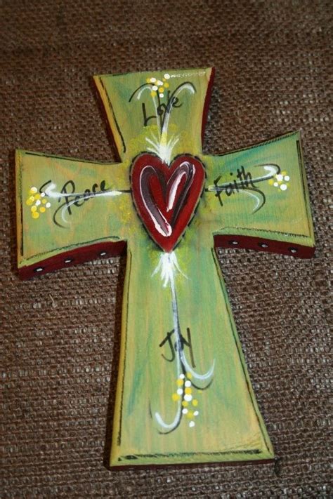 Painted Wooden Crosses Wood Crosses Cross Art Diy Cross Burlap