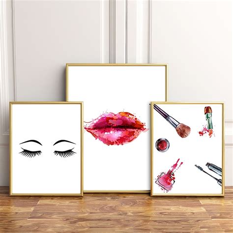 Wall Art Canvas Paintings Makeup Eyelashes Nordic Lipstick