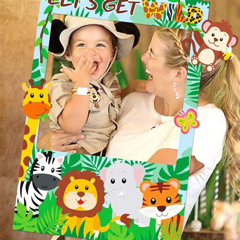 Huray Rayho Safari Birthday Decorations Jungle Photo Booth Props Zoo