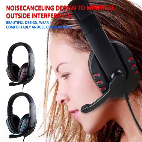 3 5mm Wired Gaming Headphones With Mic For PC MAC PS4 Over Ear Noise