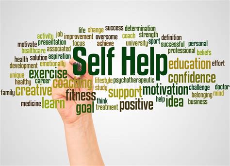 Self Help Word Cloud And Hand With Marker Concept Stock Photo Image