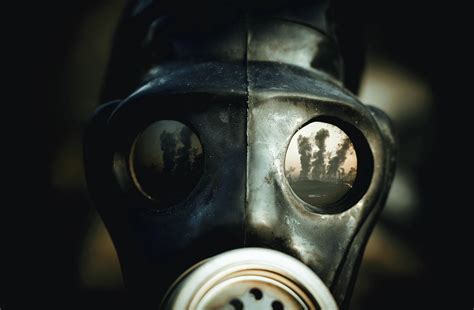 Wallpaper Apocalyptic Mask Reflection Gas Masks X