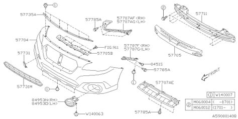 57707al02a Genuine Subaru Bracket Side Front Right