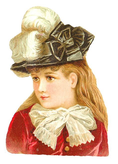 antique images free vintage girl fashion image stylish feather hat