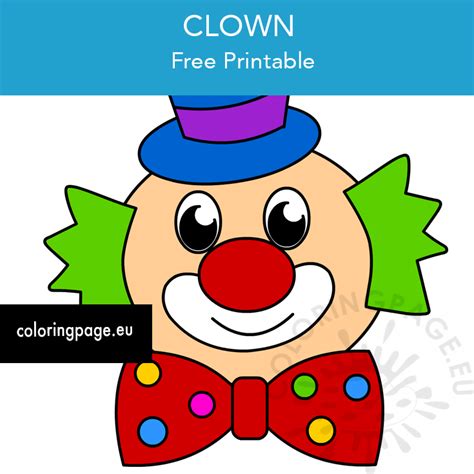 Clown Circus Face Printable Coloring Page