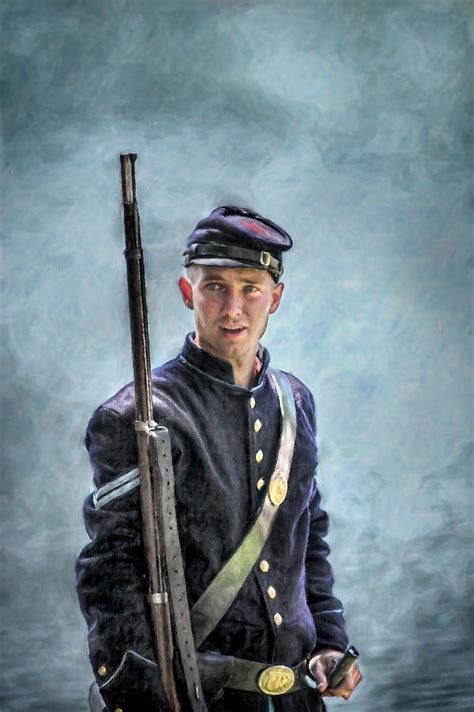 Portrait Of A Young Union Civil War Soldier Digital Art By Randy Steele