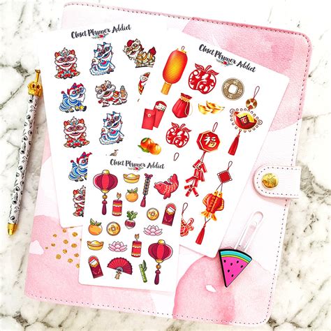 Chinese New Year Planner Stickers Lunar New Year Stickers S 539