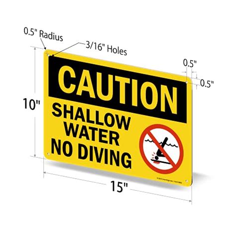 Smartsign Caution Shallow Water No Diving Sign 10 X 15 Plastic