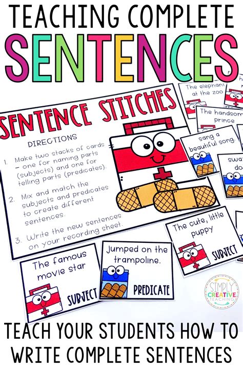 Writing Complete Sentences Teacher Tips And Activities Artofit
