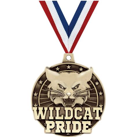 Wildcat Pride Medals 2 Gold Diecast Wildcat Pride Medal Award 20 Pack