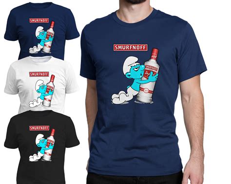 Smurf Smurnoff Vodka Funny Men Drinking T Shirt Joke T Etsy