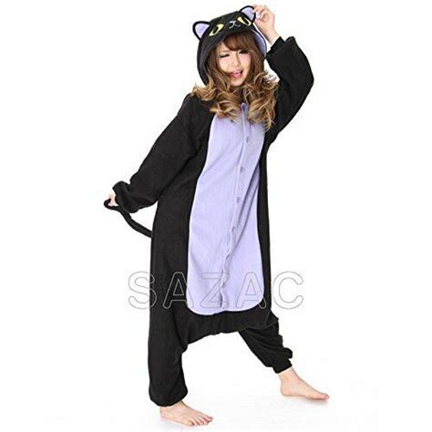Sazac Fleece Costumes Midnight Cat Costume For Men And Women Ebay