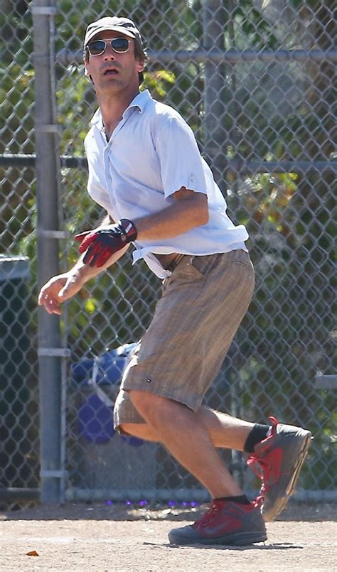 Jon Hamm Playing Baseball In Los Angeles