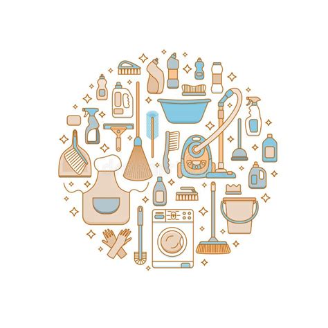 Household Cleaning Supplies Stock Vector Illustration Of Element