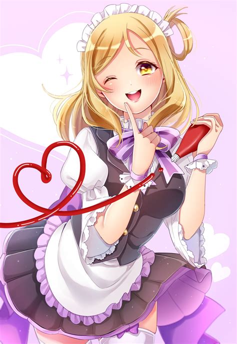 Safebooru 1girl D Apron Black Vest Blonde Hair Blush Bow Bowtie Commentary Request Finger To