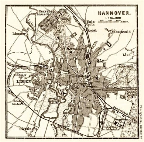 Old Map Of The Vicinity Of Hannover In 1887 Buy Vintage Map Replica