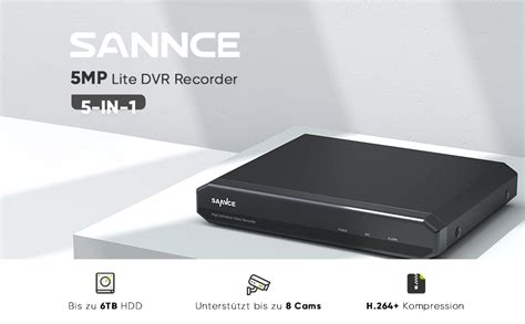 Sannce Ch Mp Lite Dvr Videorecorder In Tvi Ahd Cvi Cvbs Ipc