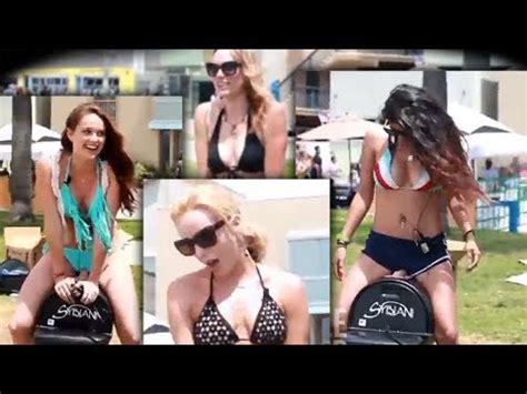 Girls On Beach Ride Sybian For Fun Charity YouTube