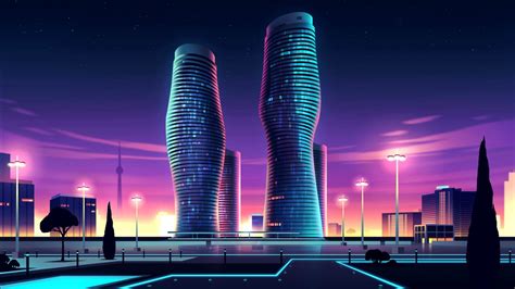 Absolute World Towers Neon Skyscrapers Wallpapers Hd Wallpapers Id