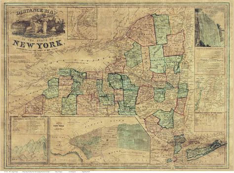 Old Map Of New York Us States Map
