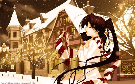 Fondos De Pantalla Ilustración Anime Chicas Anime Nieve Invierno