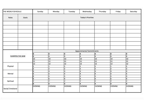 7 Habits Of Highly Effective People Weekly Planner Template | Calendar ...