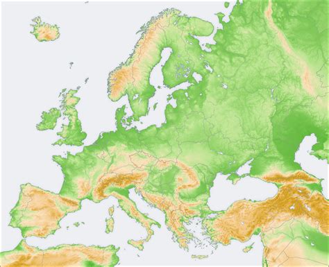 Large Detailed Topographical Map Of Europe Europe Large Detailed