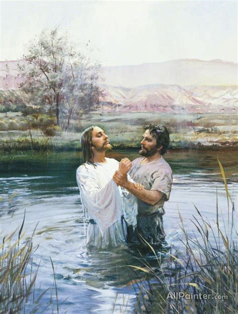 Harry Anderson John The Baptist Baptizing Jesus Oil Painting