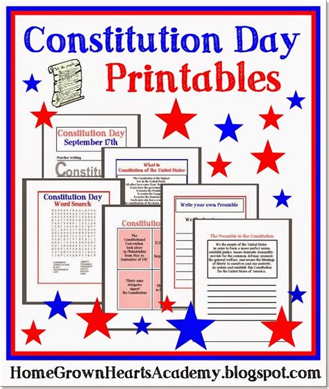 Home Grown Hearts Academy Homeschool Blog Constitution Day Printables