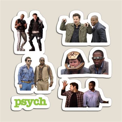 Psych Sticker Pack The Sequal Magnet For Sale By Morannewebb Redbubble