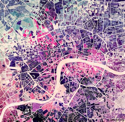 London Mosaic Map 2 Art Print By Map Map Maps Society6 London