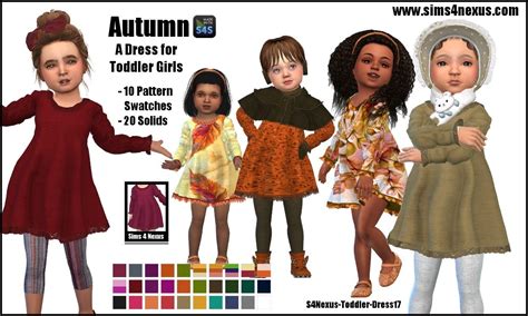 Autumn A Dress For Toddler Girls Go To Sims 4 Nexus Sims 4