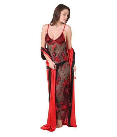 Buy Diljeet Net Nighty And Night Gowns Red Online At Best Prices In India Snapdeal